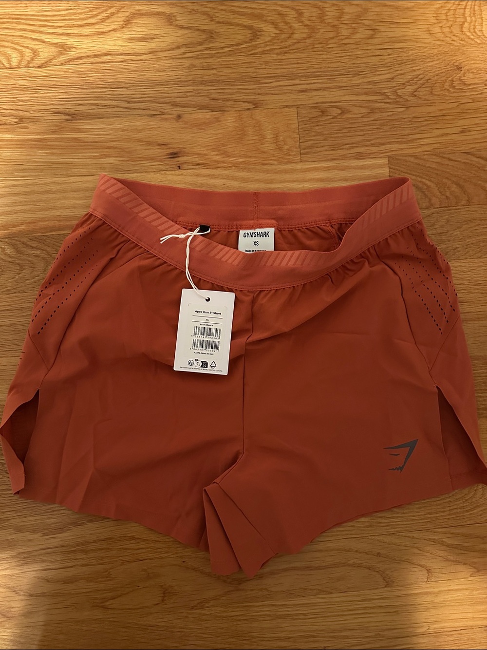 Gymshark apex men’s 5” shorts Rust Orange Running Shorts NWT size XS